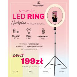 Lampa LED Ring ze statywem - 36CM / Pilot / Selfie