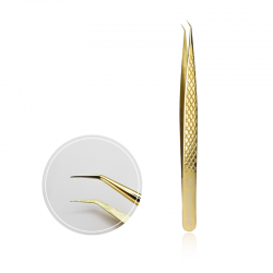 Pęseta Crystal Lashes Model 02 złota