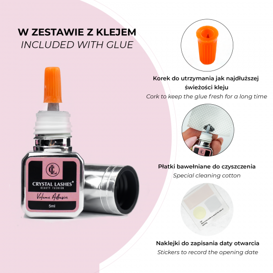 Klej Crystal Lashes Extreme Black Volume 0,5-1 sek. 5ml